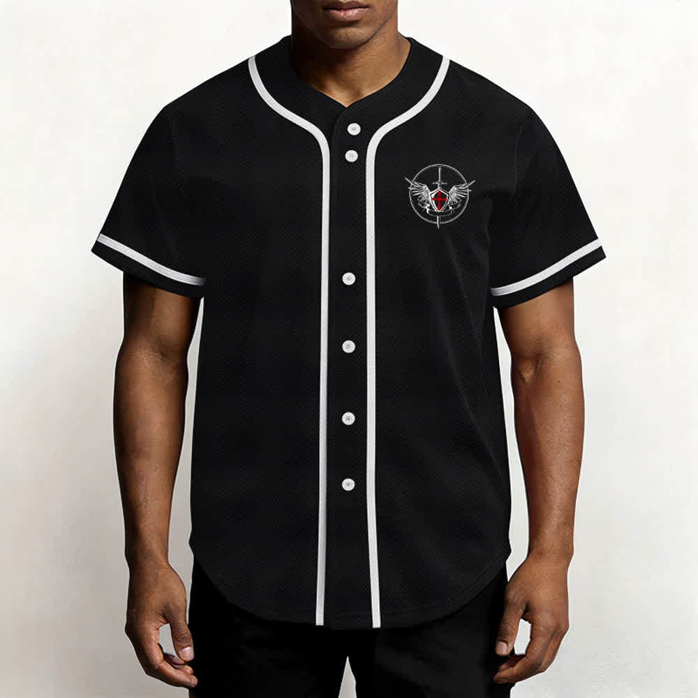Christianartworkshop St. Michael Archangel Defend Us Unisex Baseball Jersey - image 11