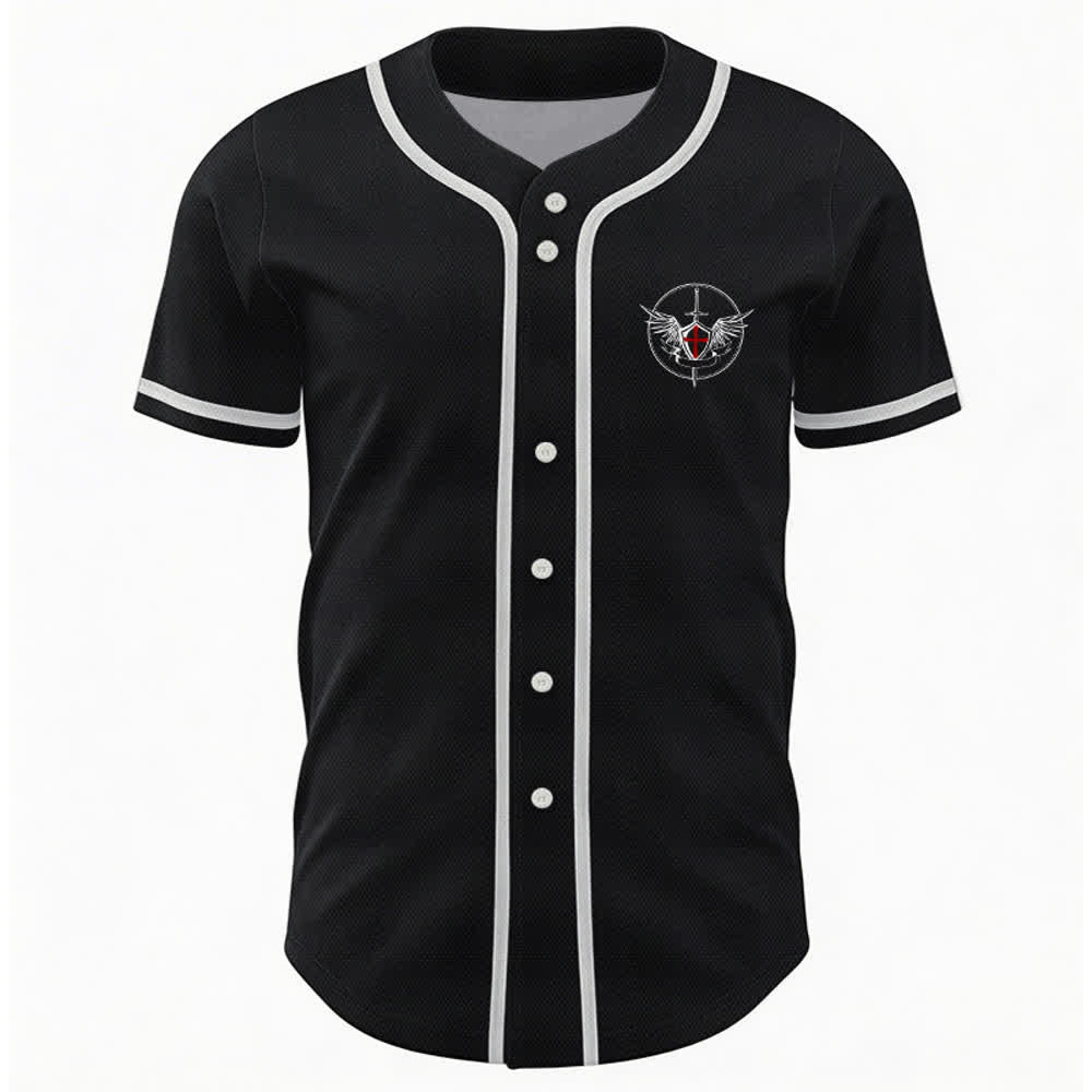 Christianartworkshop St. Michael Archangel Defend Us Unisex Baseball Jersey - image 9