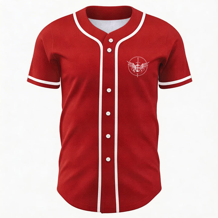 Christianartworkshop St. Michael Archangel Defend Us Unisex Baseball Jersey - image 16