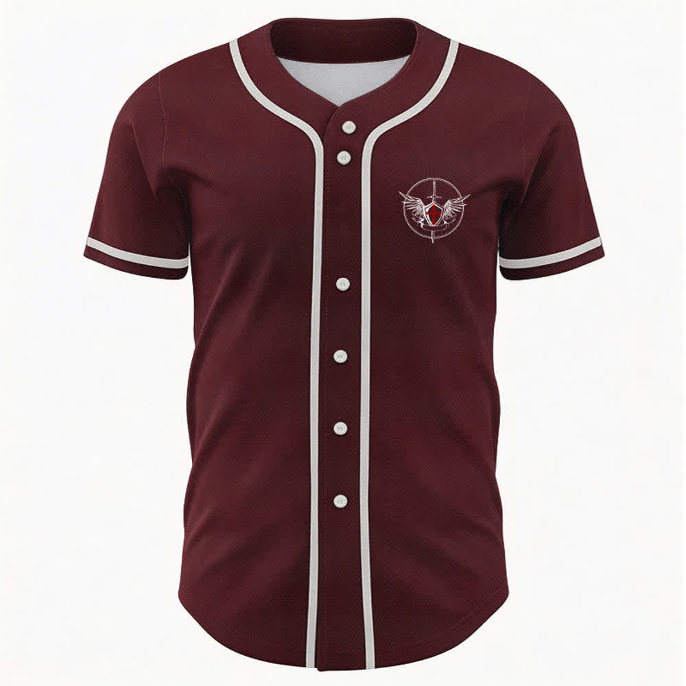 Christianartworkshop St. Michael Archangel Defend Us Unisex Baseball Jersey - image 23