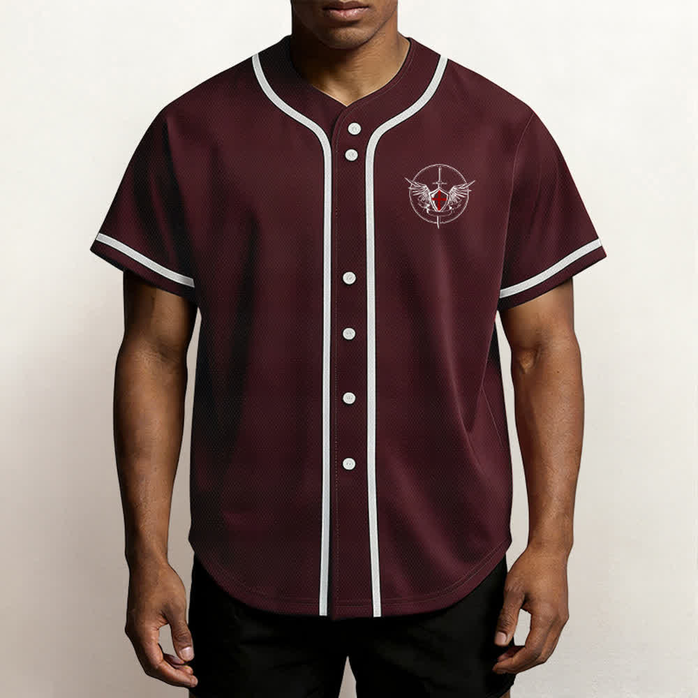 Christianartworkshop St. Michael Archangel Defend Us Unisex Baseball Jersey - image 25