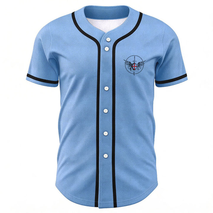Christianartworkshop St. Michael Archangel Defend Us Unisex Baseball Jersey - image 30