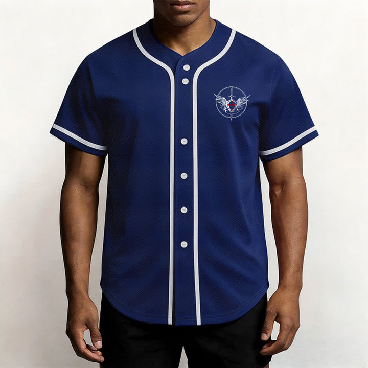 Christianartworkshop St. Michael Archangel Defend Us Unisex Baseball Jersey - image 39