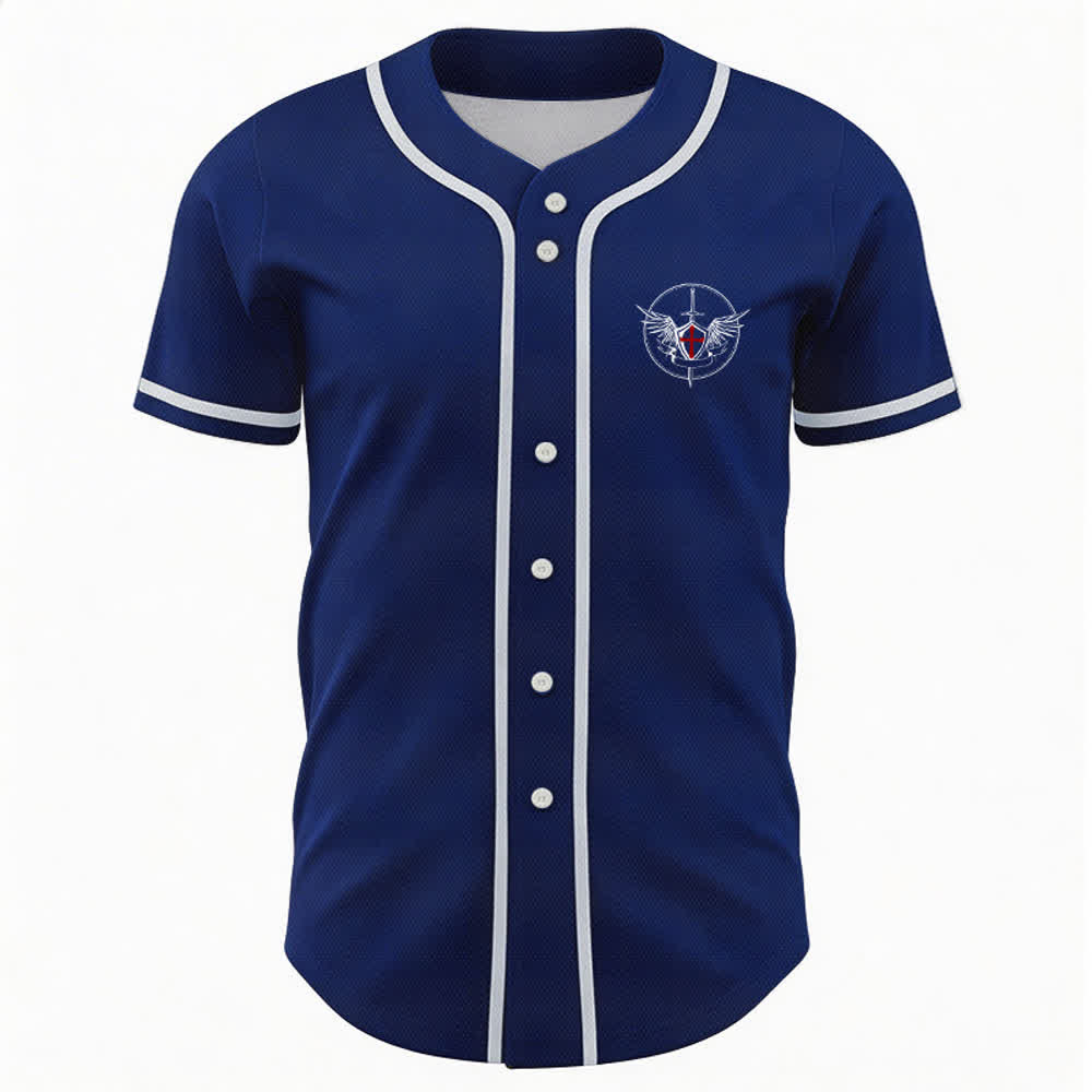 Christianartworkshop St. Michael Archangel Defend Us Unisex Baseball Jersey - image 37