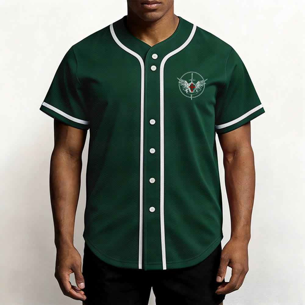 Christianartworkshop St. Michael Archangel Defend Us Unisex Baseball Jersey - image 48