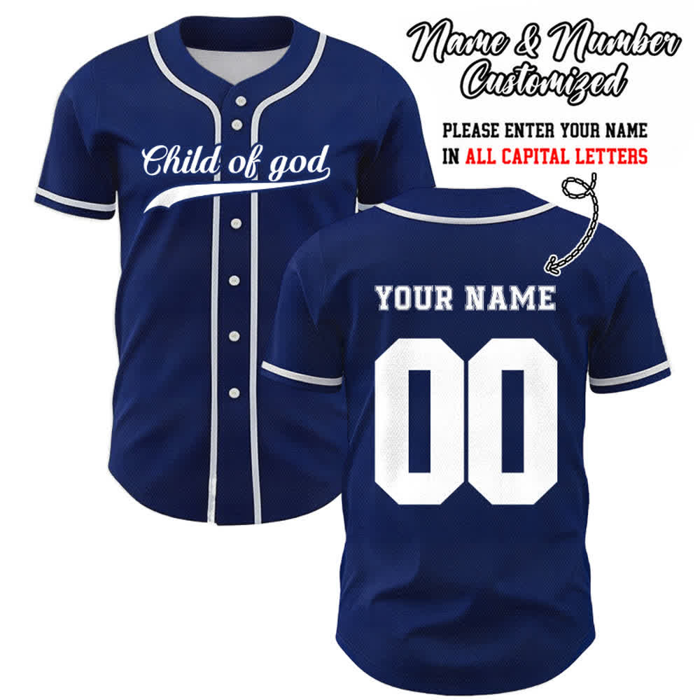 Christianartworkshop Kind Gottes Benutzerdefiniertes Unisex-Baseballtrikot mit Namen und Nummer - Marineblau - 5XL - Name & Nummer angepasst - image 8