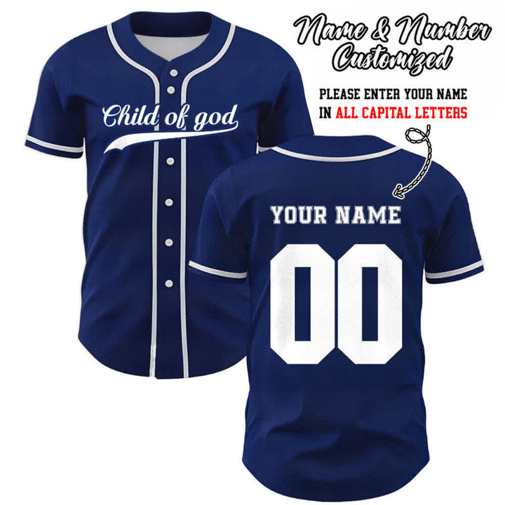 Christianartworkshop Kind Gottes Benutzerdefiniertes Unisex-Baseballtrikot mit Namen und Nummer - Marineblau - 5XL - Name & Nummer angepasst - image 8