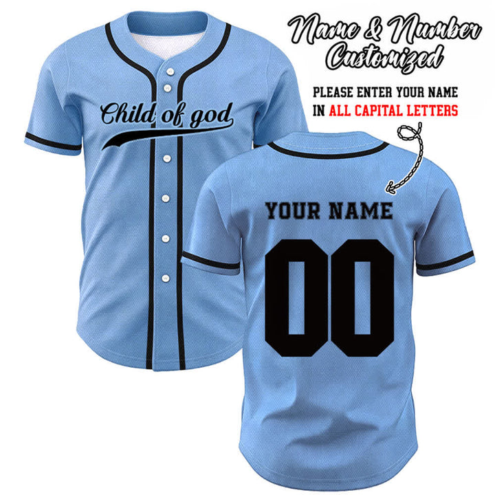 Christianartworkshop Kind Gottes Benutzerdefiniertes Unisex-Baseballtrikot mit Namen und Nummer - Blau - 5XL - Name & Nummer angepasst - image 48