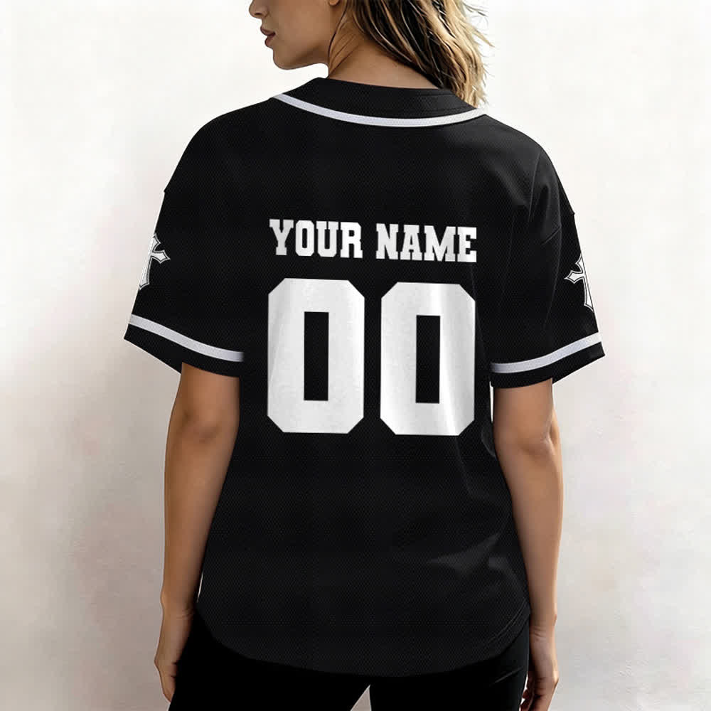 Christianartworkshop Löwenkreuz Jesus Glaube Personalisiertes Namens- und Nummern-Baseballtrikot Unisex Individuelles Trikot - image 6