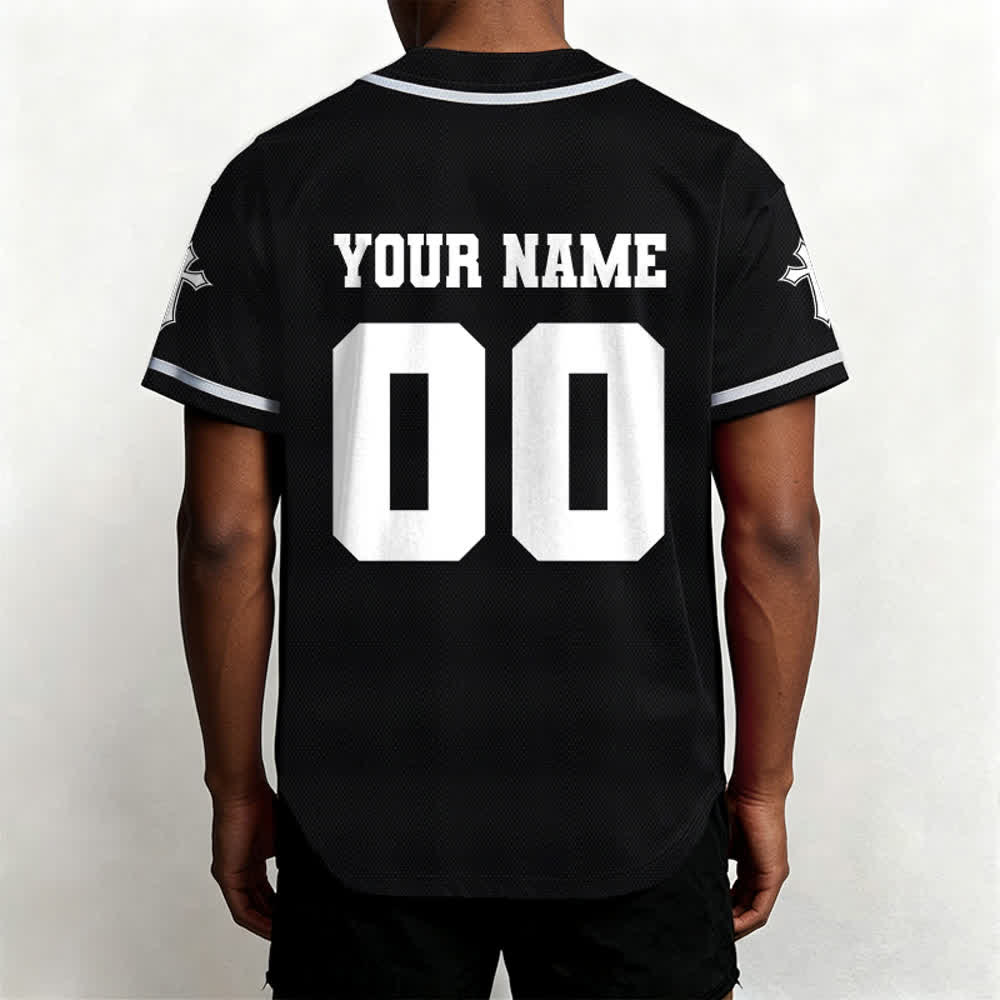 Christianartworkshop Löwenkreuz Jesus Glaube Personalisiertes Namens- und Nummern-Baseballtrikot Unisex Individuelles Trikot - image 4
