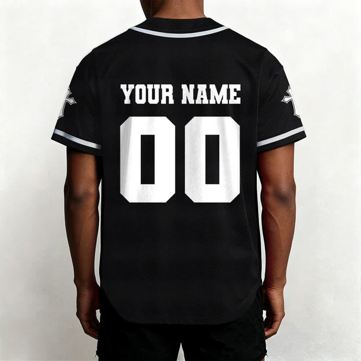Christianartworkshop Löwenkreuz Jesus Glaube Personalisiertes Namens- und Nummern-Baseballtrikot Unisex Individuelles Trikot - image 4