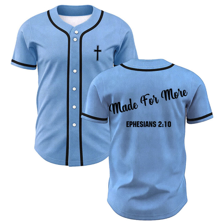 Christianartworkshop Made For More Ephesians 2:10 Unisex Baseball Jersey - Blau - 5XL - image 28