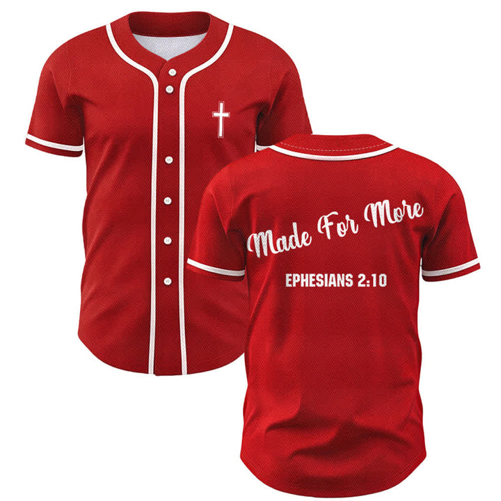 Christianartworkshop Made For More Ephesians 2:10 Unisex Baseball Jersey - Rot - 5XL - image 21
