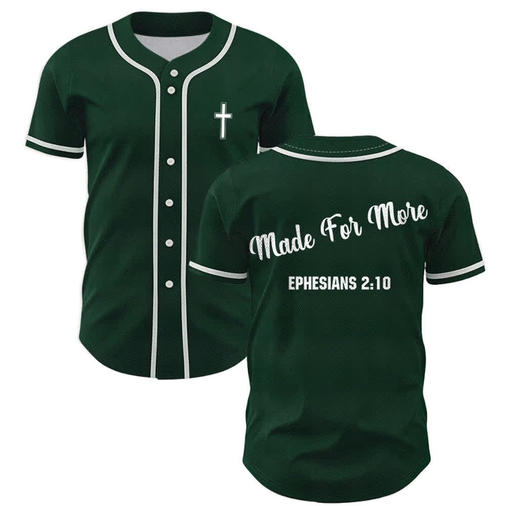 Christianartworkshop Made For More Ephesians 2:10 Unisex Baseball Jersey - Grün - 5XL - image 42