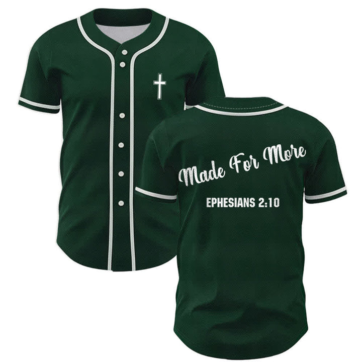 Christianartworkshop Made For More Ephesians 2:10 Unisex Baseball Jersey - Grün - 5XL - image 42