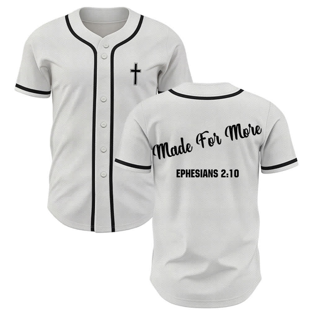 Christianartworkshop Made For More Ephesians 2:10 Unisex Baseball Jersey - Weiß - 5XL - image 7