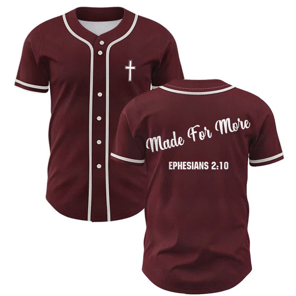 Christianartworkshop Made For More Ephesians 2:10 Unisex Baseball Jersey - Wein - 5XL - image 0