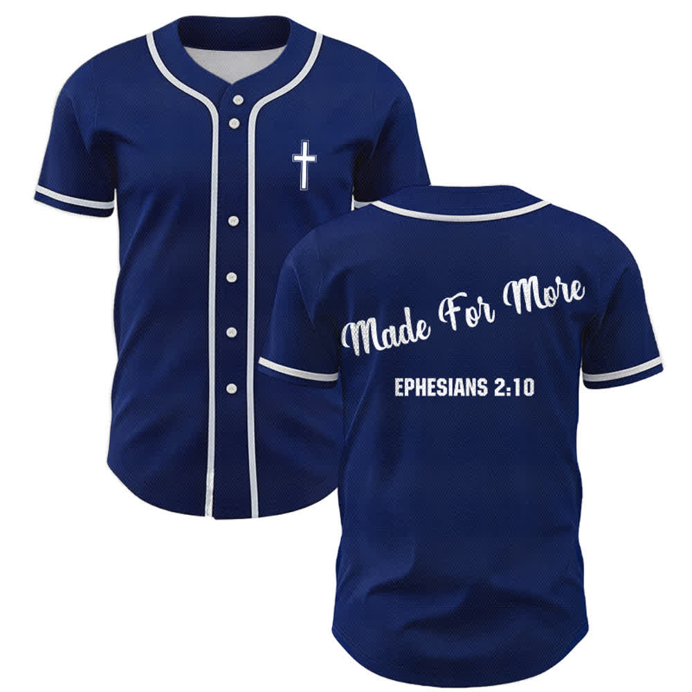 Christianartworkshop Made For More Ephesians 2:10 Unisex Baseball Jersey - Marineblau - 5XL - image 35