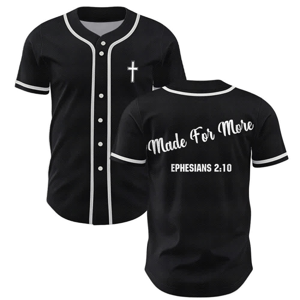 Christianartworkshop Made For More Ephesians 2:10 Unisex Baseball Jersey - Schwarz - 5XL - image 14