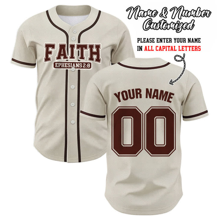 Christianartworkshop Baseballtrikot mit individuellem Namen und Nummer - Aprikose - 5XL - Name & Nummer angepasst - image 8