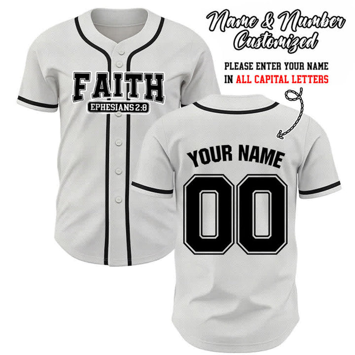 Christianartworkshop Baseballtrikot mit individuellem Namen und Nummer - Weiß - 5XL - Name & Nummer angepasst - image 16