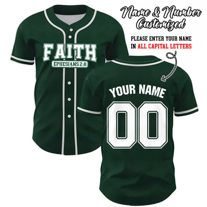 Christianartworkshop Baseballtrikot mit individuellem Namen und Nummer - Grün - 5XL - Name & Nummer angepasst - image 56