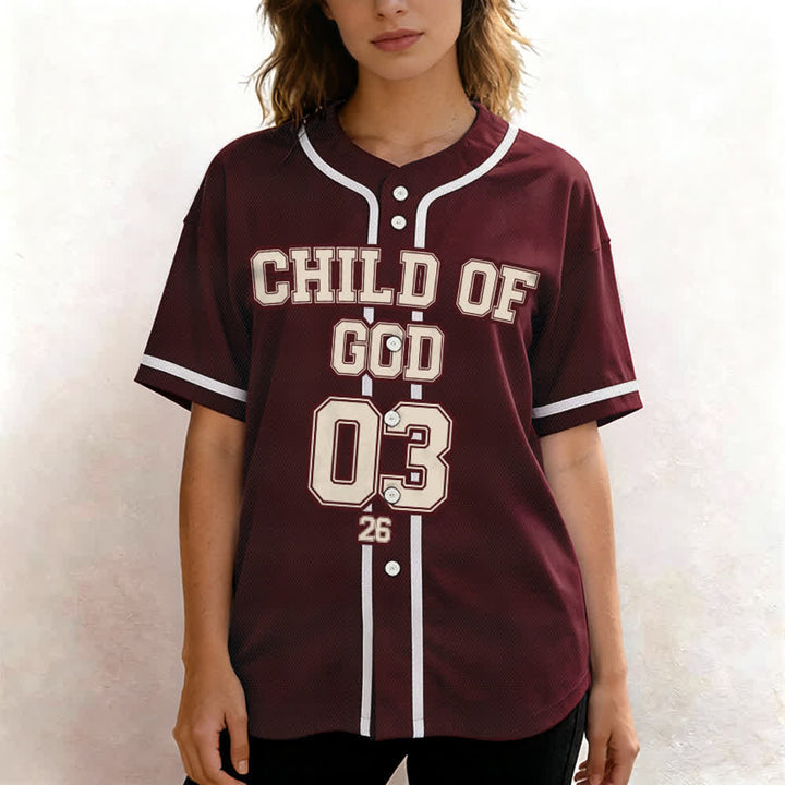 Christianartworkshop Kind Gottes Christliches Statement Baseballtrikot mit individuellem Namen und Nummer - image 5