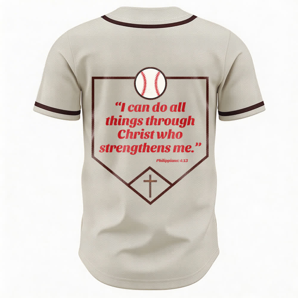 Christianartworkshop Philipper 4,13 Glaube Baseball-Trikot: Baseball-Kreuz-Motto Stärke Hingabe Sportshirt - image 8