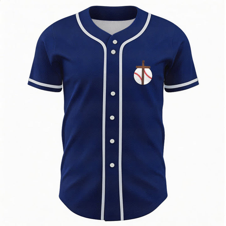 Christianartworkshop Philipper 4,13 Glaube Baseball-Trikot: Baseball-Kreuz-Motto Stärke Hingabe Sportshirt - image 1