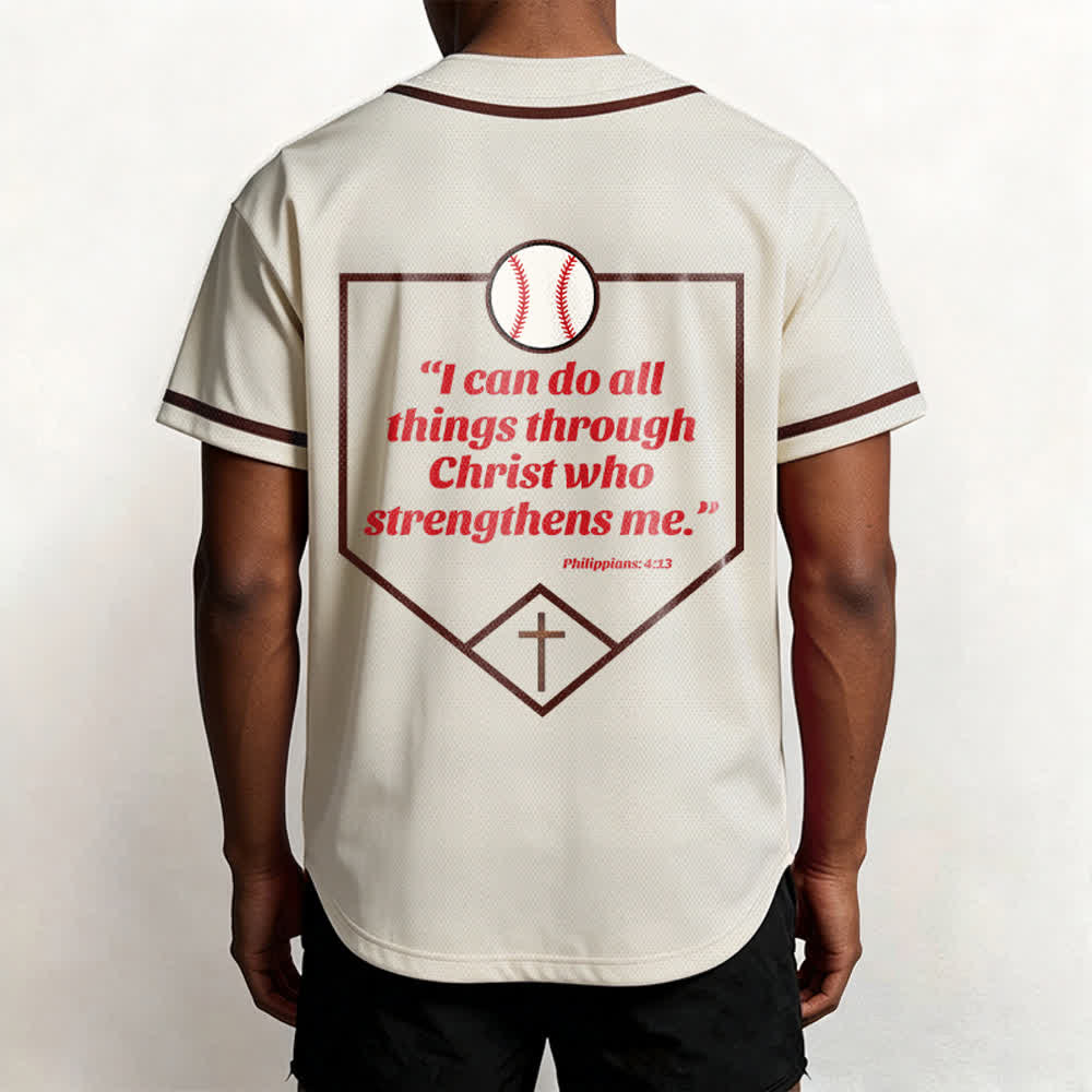 Christianartworkshop Philipper 4,13 Glaube Baseball-Trikot: Baseball-Kreuz-Motto Stärke Hingabe Sportshirt - image 10
