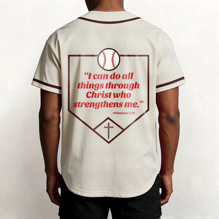 Christianartworkshop Philipper 4,13 Glaube Baseball-Trikot: Baseball-Kreuz-Motto Stärke Hingabe Sportshirt - image 10
