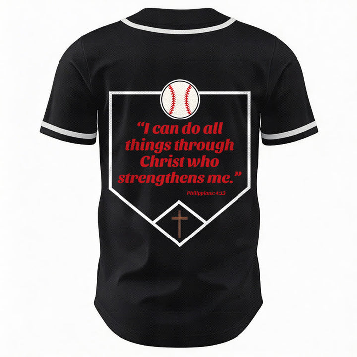 Christianartworkshop Philipper 4,13 Glaube Baseball-Trikot: Baseball-Kreuz-Motto Stärke Hingabe Sportshirt - image 22