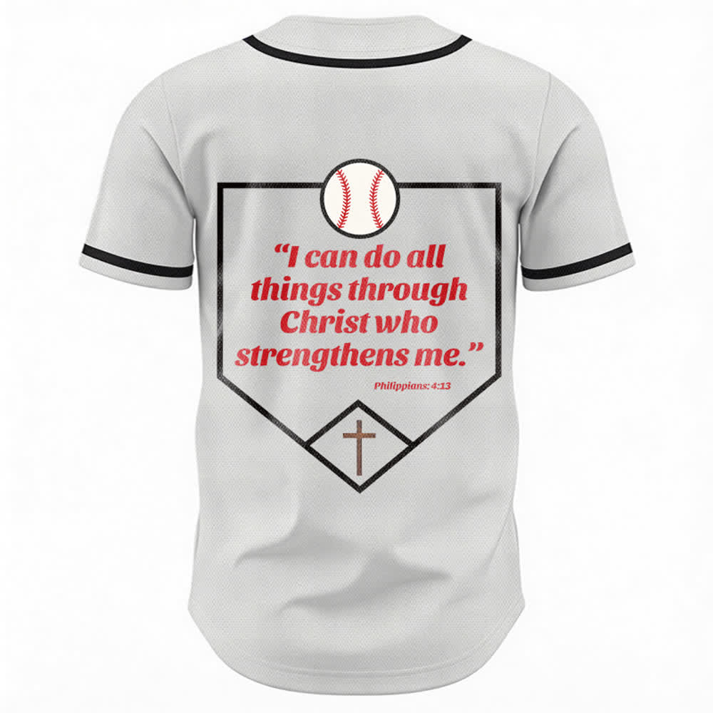 Christianartworkshop Philipper 4,13 Glaube Baseball-Trikot: Baseball-Kreuz-Motto Stärke Hingabe Sportshirt - image 15