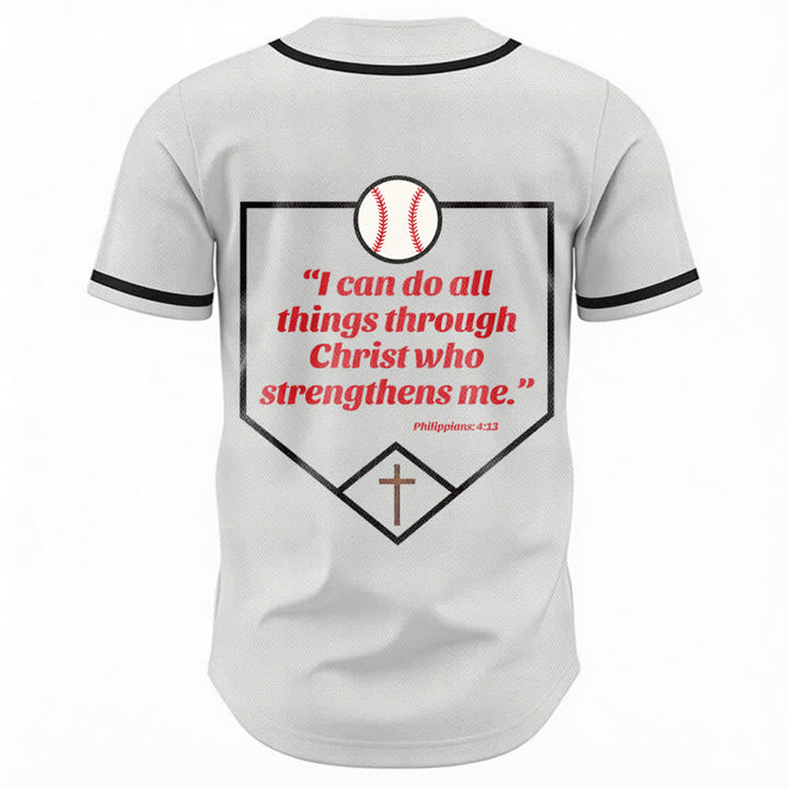 Christianartworkshop Philipper 4,13 Glaube Baseball-Trikot: Baseball-Kreuz-Motto Stärke Hingabe Sportshirt - image 15