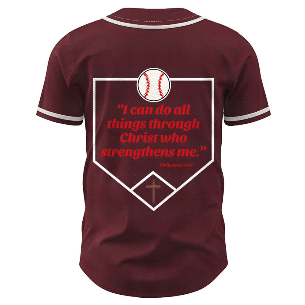 Christianartworkshop Philipper 4,13 Glaube Baseball-Trikot: Baseball-Kreuz-Motto Stärke Hingabe Sportshirt - image 36