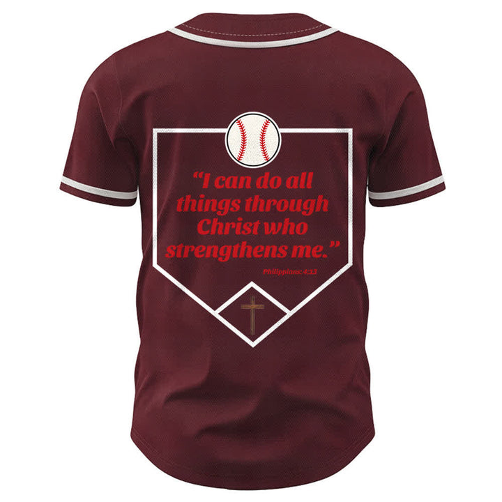 Christianartworkshop Philipper 4,13 Glaube Baseball-Trikot: Baseball-Kreuz-Motto Stärke Hingabe Sportshirt - image 36