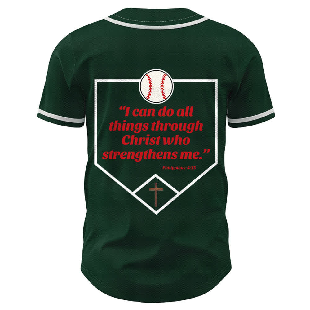 Christianartworkshop Philipper 4,13 Glaube Baseball-Trikot: Baseball-Kreuz-Motto Stärke Hingabe Sportshirt - image 50