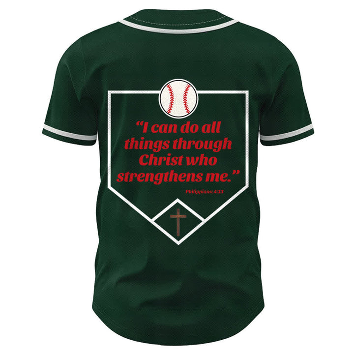 Christianartworkshop Philipper 4,13 Glaube Baseball-Trikot: Baseball-Kreuz-Motto Stärke Hingabe Sportshirt - image 50