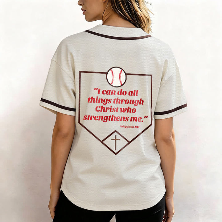 Christianartworkshop Philipper 4,13 Glaube Baseball-Trikot: Baseball-Kreuz-Motto Stärke Hingabe Sportshirt - image 12