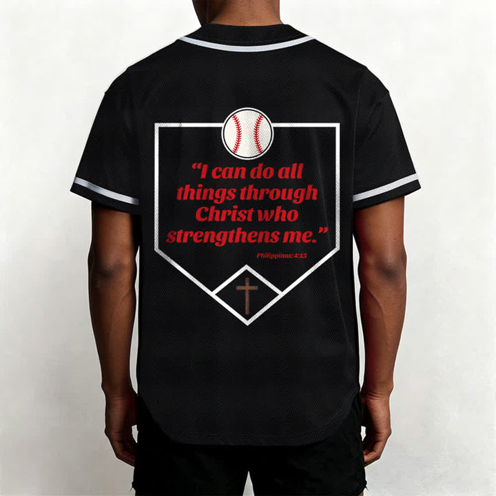 Christianartworkshop Philipper 4,13 Glaube Baseball-Trikot: Baseball-Kreuz-Motto Stärke Hingabe Sportshirt - image 24