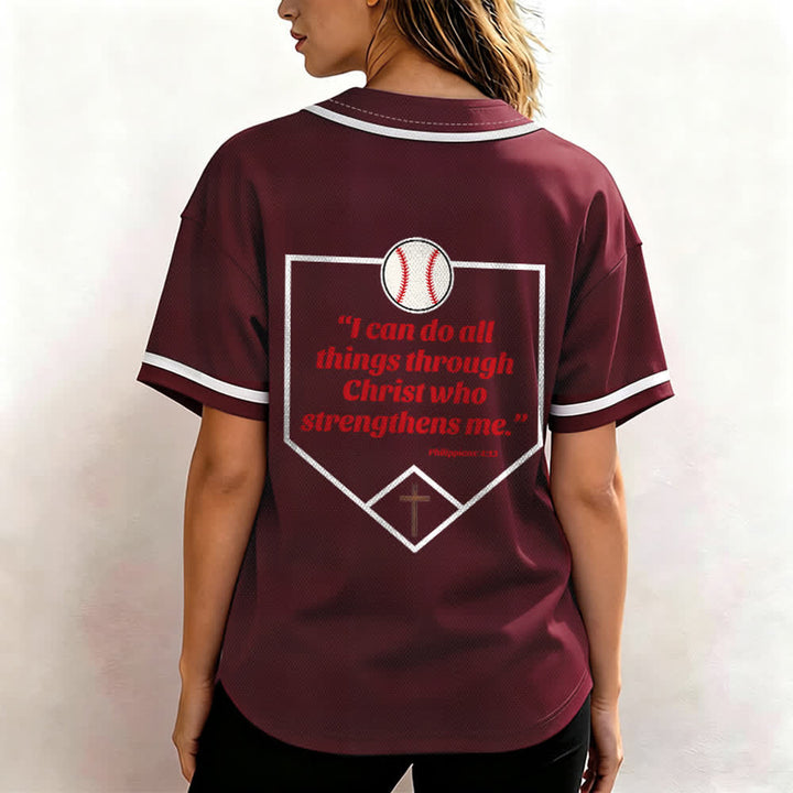 Christianartworkshop Philipper 4,13 Glaube Baseball-Trikot: Baseball-Kreuz-Motto Stärke Hingabe Sportshirt - image 40