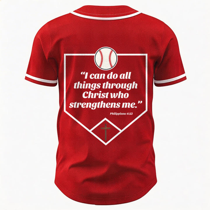 Christianartworkshop Philipper 4,13 Glaube Baseball-Trikot: Baseball-Kreuz-Motto Stärke Hingabe Sportshirt - image 29