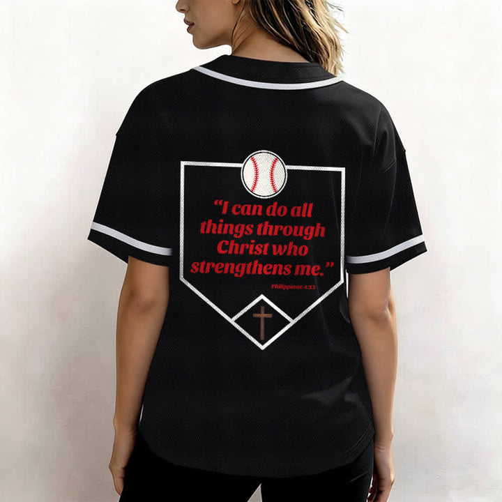 Christianartworkshop Philipper 4,13 Glaube Baseball-Trikot: Baseball-Kreuz-Motto Stärke Hingabe Sportshirt - image 26