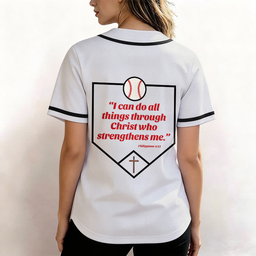 Christianartworkshop Philipper 4,13 Glaube Baseball-Trikot: Baseball-Kreuz-Motto Stärke Hingabe Sportshirt - image 17