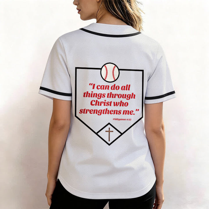 Christianartworkshop Philipper 4,13 Glaube Baseball-Trikot: Baseball-Kreuz-Motto Stärke Hingabe Sportshirt - image 17