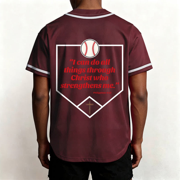 Christianartworkshop Philipper 4,13 Glaube Baseball-Trikot: Baseball-Kreuz-Motto Stärke Hingabe Sportshirt - image 38