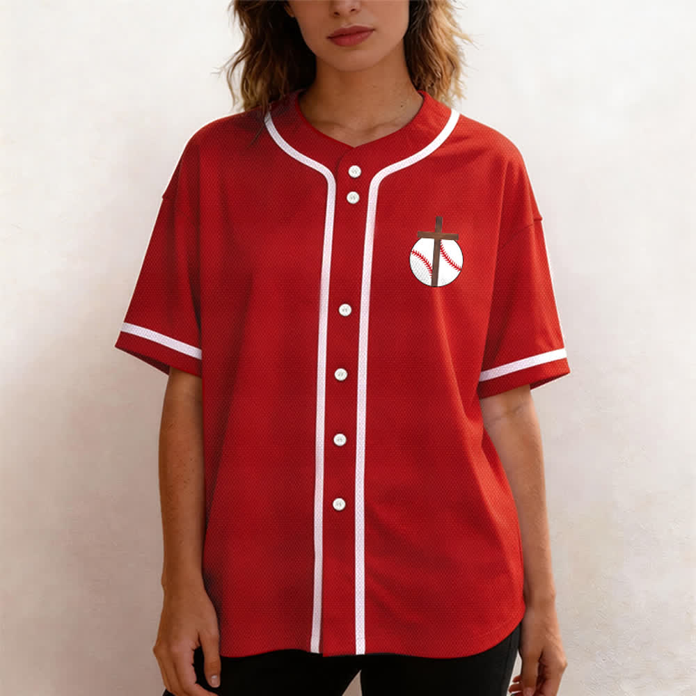 Christianartworkshop Philipper 4,13 Glaube Baseball-Trikot: Baseball-Kreuz-Motto Stärke Hingabe Sportshirt - image 34