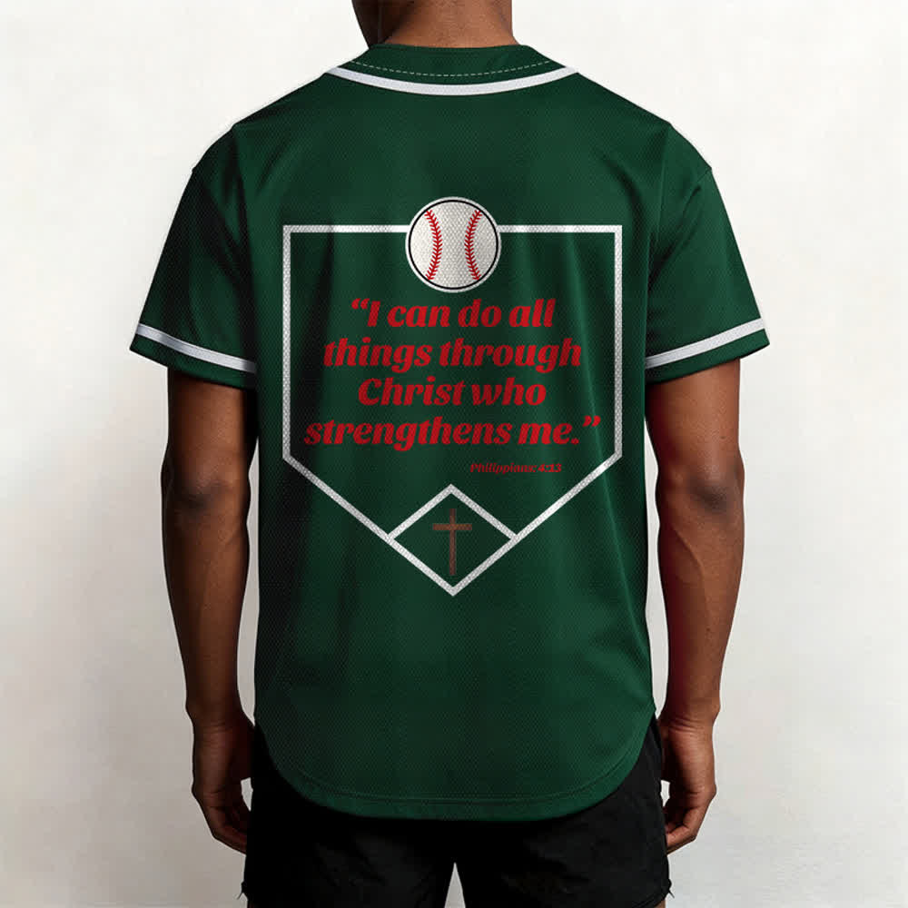 Christianartworkshop Philipper 4,13 Glaube Baseball-Trikot: Baseball-Kreuz-Motto Stärke Hingabe Sportshirt - image 54