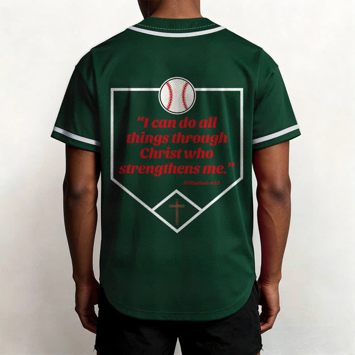 Christianartworkshop Philipper 4,13 Glaube Baseball-Trikot: Baseball-Kreuz-Motto Stärke Hingabe Sportshirt - image 54