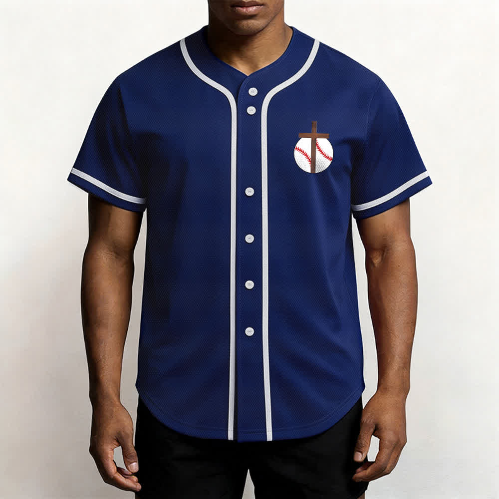 Christianartworkshop Philipper 4,13 Glaube Baseball-Trikot: Baseball-Kreuz-Motto Stärke Hingabe Sportshirt - image 4
